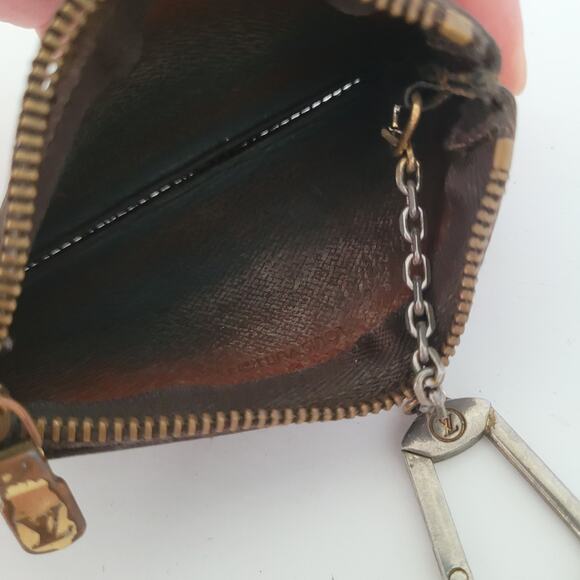 Authentic Louis Vuitton Vintage Monogram Card Key Case Brown Small Zippy Wallet - Picture 3 of 9